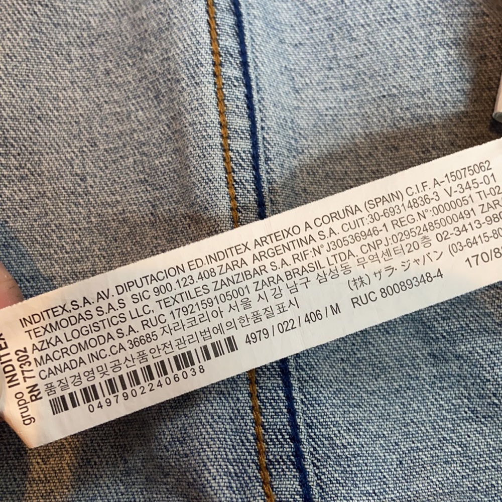 Zara Distressed Basic Denim Jacket Medium - image 5